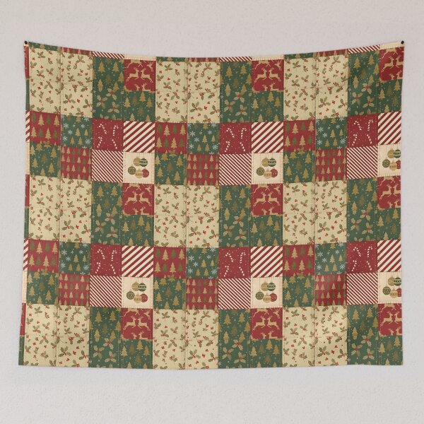 Item preview, Vintage Christmas Patchwork Pattern – Festive Quilt Design designed and sold by PrintandJoy.