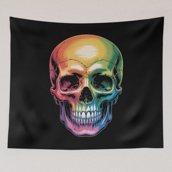 Item preview, Gay Pride Rainbow Flag Skull designed and sold by MinaReinger.
