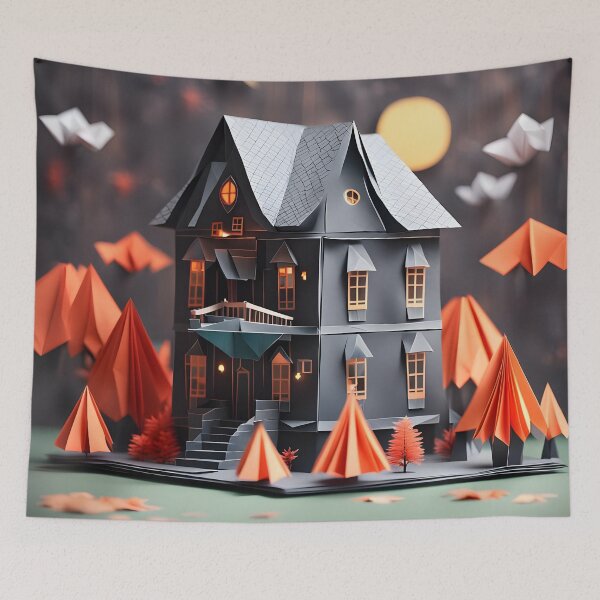 Item preview, Origami Art - Shadows of Time: The Gothic Victorian Manor designed and sold by ArtfulFolds.