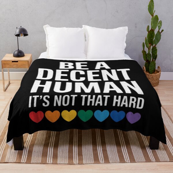 Item preview, Womens LGBT Heart Retro Be A Decent Human It's Not That Hard designed and sold by MinaReinger.