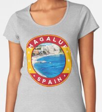 Magaluf Spain, tshirt, red bg Women's Premium T-Shirt