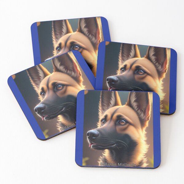 Item preview, Portrait of a Belgian Malinois in Warm Sunset Light designed and sold by KJ-Books.