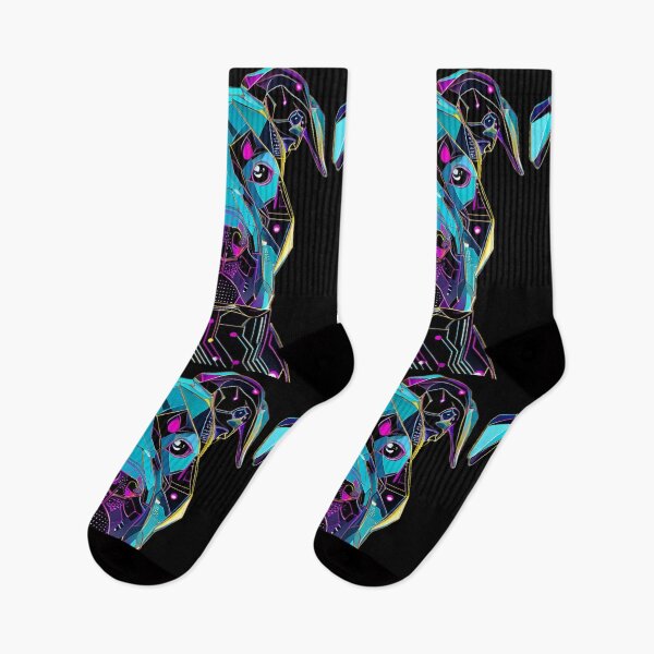 Item preview, Pitbull – Futuristic Geometric Dog with Blue and Purple Circuit Lines designed and sold by Naturalite19.