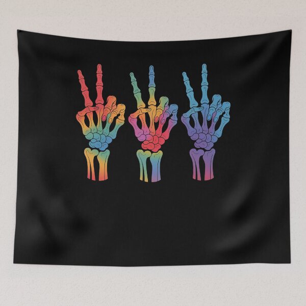 Item preview, Skeleton Rock Hand LGBT-Q Cool Rainbow Flag Gay Pride Ally designed and sold by marcusry.