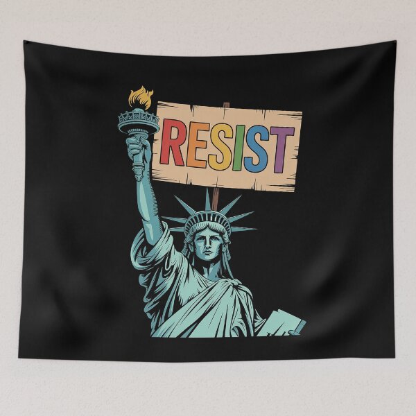 Item preview, Resist Rainbow Statue Liberty Protest Lgbt Gay designed and sold by khorbiasieno.