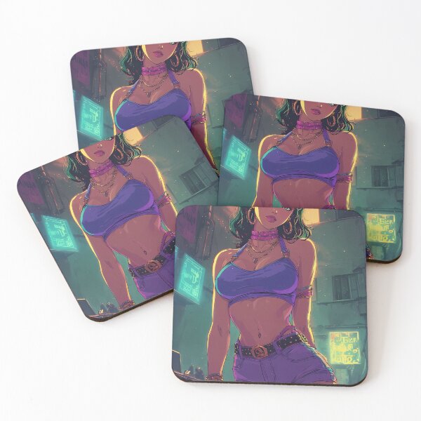 Item preview, A stylish young woman in a purple crop top and high-waisted shorts designed and sold by Innercosmic.