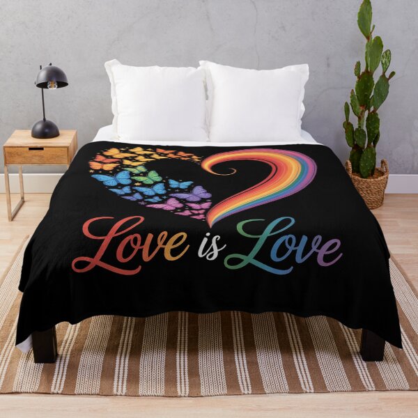Item preview, Rainbow Love Is Love LGBT Gay Lesbian Pride Butterfly Heart 1 designed and sold by FranzFriesen.