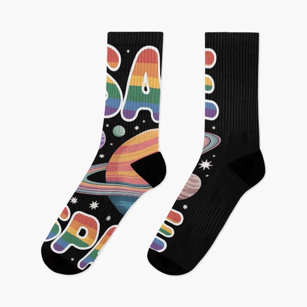 Item preview, Rainbow Flag Planets Space Safe Cosmic LGBTQ Pride Month designed and sold by RayArmstrong.