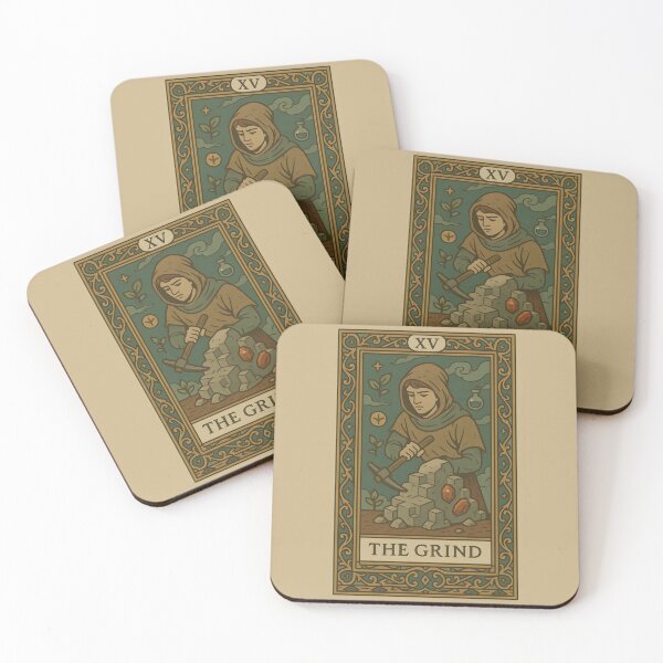Item preview, The Grind – RPG Tarot Card | Miner & Gems Vintage Fantasy designed and sold by VoidBloom Studio.