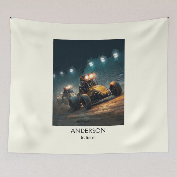Item preview, Anderson Indiana Speedway | Dirt Track Racing Art Poster designed and sold by TuncGK.