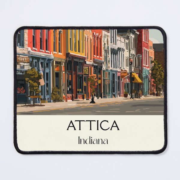 Item preview, Attica Indiana Downtown | Historic Main Street Art Poster designed and sold by TuncGK.