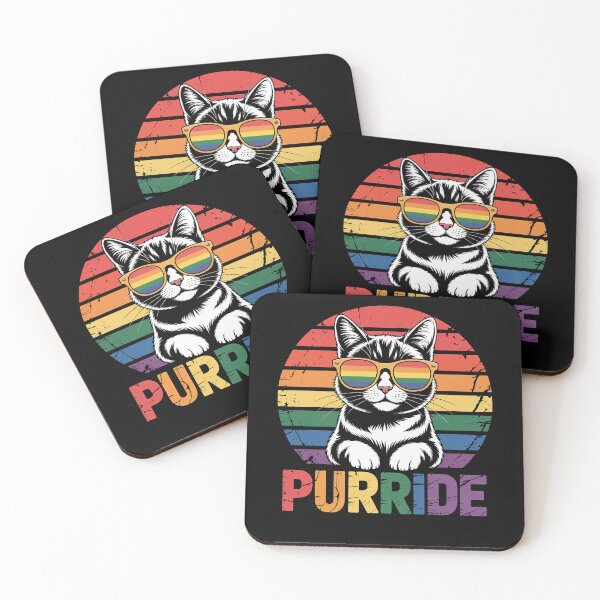 Item preview, Purride Ally Cat LGBTQ+ Rainbow Animal Lover Man Woman Trans designed and sold by DrewLeuschke.