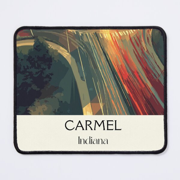 Item preview, Carmel Indiana Roundabout | Modern City Night Poster designed and sold by TuncGK.