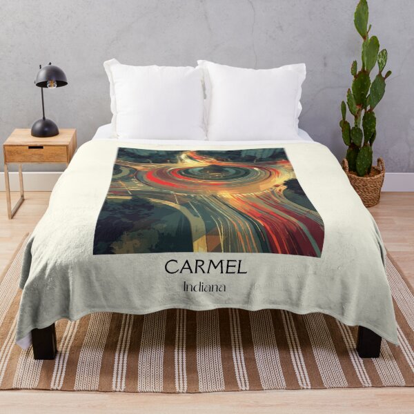 Item preview, Carmel Indiana Roundabout | Modern City Night Poster designed and sold by TuncGK.