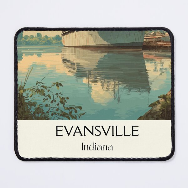 Item preview, Evansville Indiana Ohio River | Cargo Ship Poster designed and sold by TuncGK.