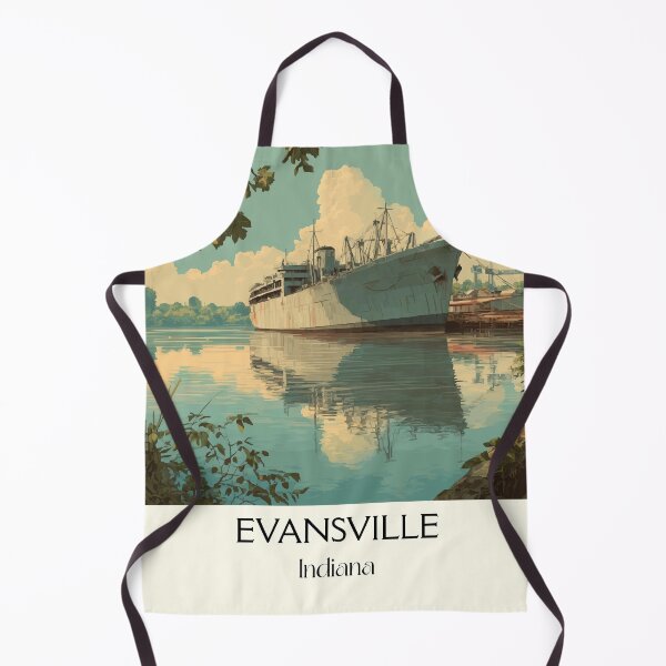 Item preview, Evansville Indiana Ohio River | Cargo Ship Poster designed and sold by TuncGK.