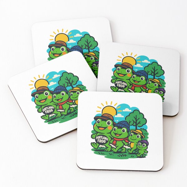 Item preview, Cute Chibi Portland Frog Family March T-Shirt Diversity Stickers designed and sold by GeniePixel.