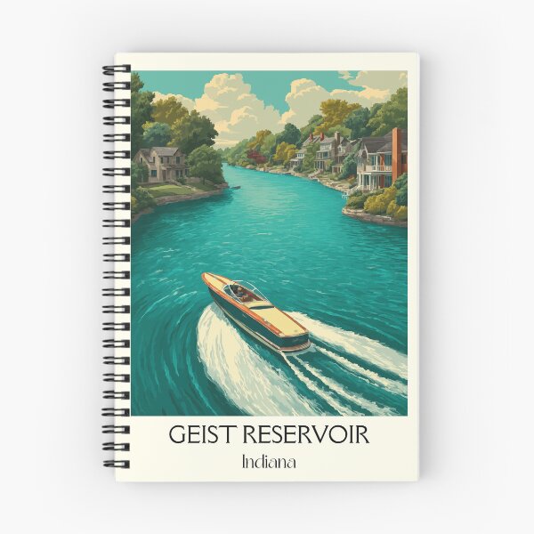 Item preview, Geist Reservoir Indiana Boating | Waterskiing Art Poster designed and sold by TuncGK.