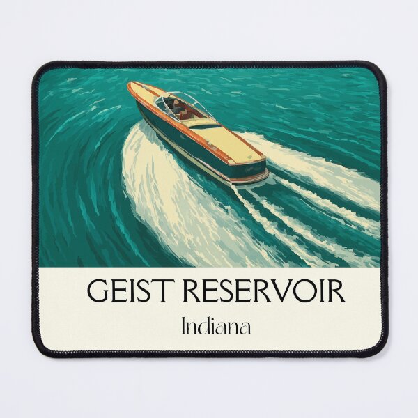 Item preview, Geist Reservoir Indiana Boating | Waterskiing Art Poster designed and sold by TuncGK.