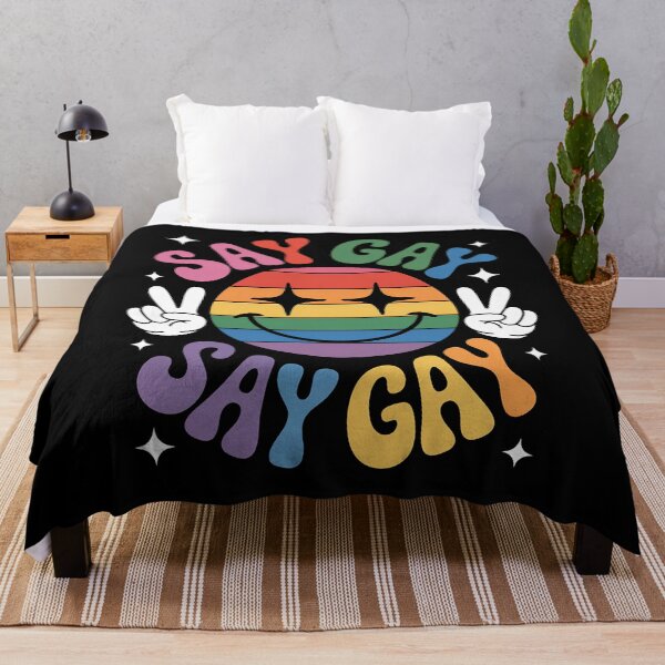 Item preview, LGBTQ Pride Say Gay Face with Rainbow Peace designed and sold by khorbiasieno.