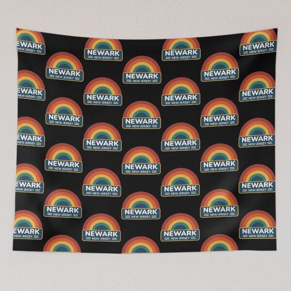 Item preview, Newark New Jersey - Retro Sunset Vintage Rainbow designed and sold by Shape Snip Studio.