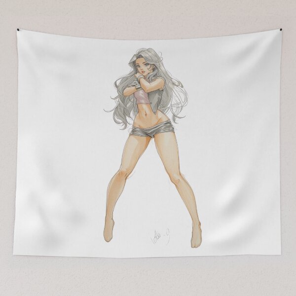 Item preview, Elegant Anime Girl – Stylish Silver-Haired Character Art designed and sold by Pigmentra.