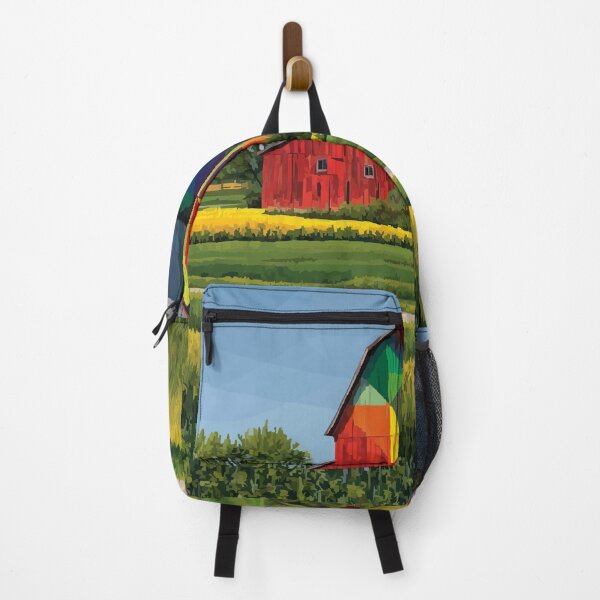 Item preview, Goshen Indiana Quilt Barn | Colorful Farm Art Poster designed and sold by TuncGK.