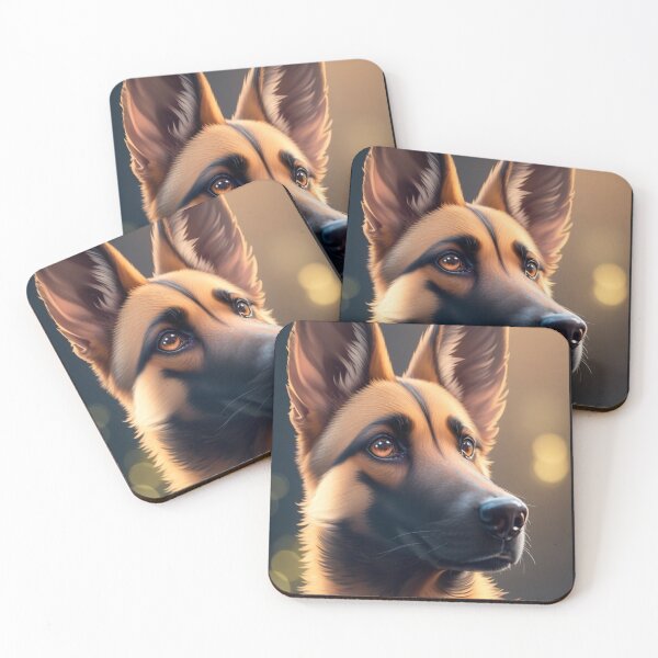 Item preview, Portrait of a Belgian Malinois in Warm Sunset Light designed and sold by KJ-Books.