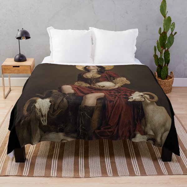 Item preview, Gothic Woman in Red with Rams and Skulls designed and sold by Shannon Hilson.