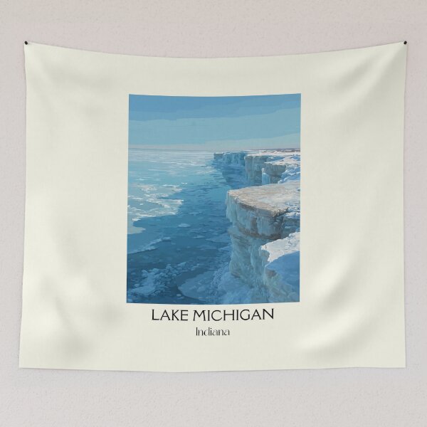 Item preview, Lake Michigan Indiana Dunes | Icy Shoreline Poster designed and sold by TuncGK.