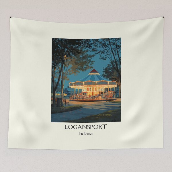 Item preview, Logansport Indiana Carousel | Amusement Park Poster designed and sold by TuncGK.
