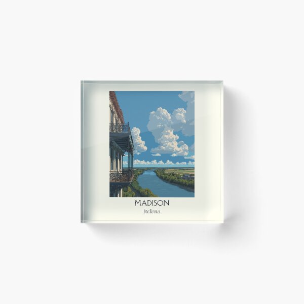 Item preview, Madison Indiana Riverfront | Historic Town Poster designed and sold by TuncGK.