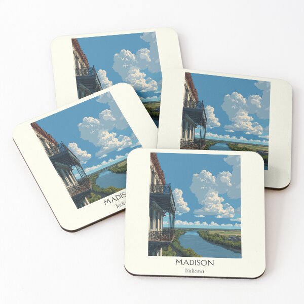 Item preview, Madison Indiana Riverfront | Historic Town Poster designed and sold by TuncGK.