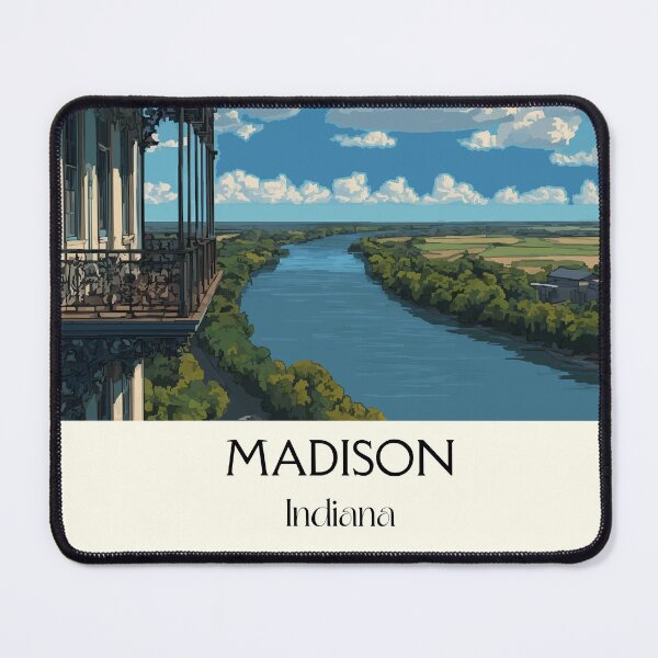 Item preview, Madison Indiana Riverfront | Historic Town Poster designed and sold by TuncGK.