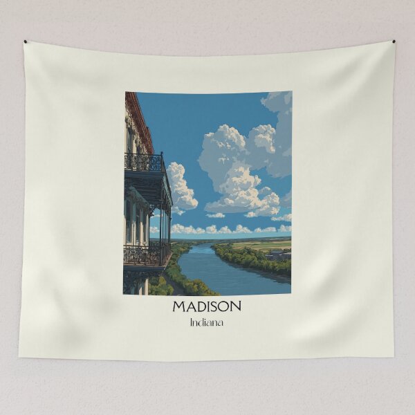 Item preview, Madison Indiana Riverfront | Historic Town Poster designed and sold by TuncGK.