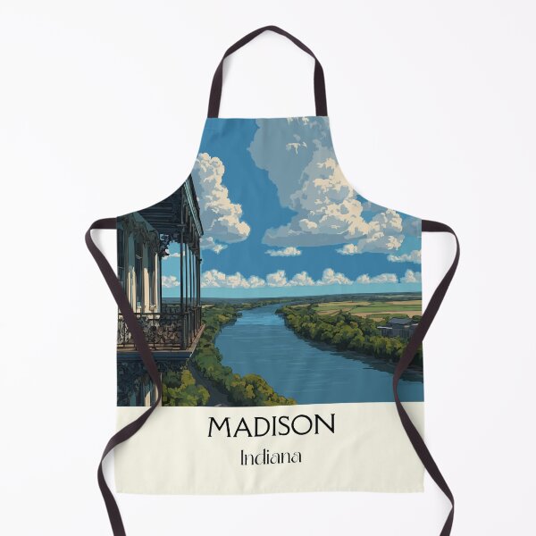 Item preview, Madison Indiana Riverfront | Historic Town Poster designed and sold by TuncGK.