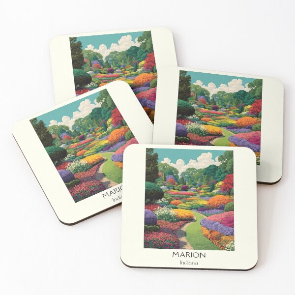 Item preview, Marion Indiana Flower Garden | Colorful Garden Poster designed and sold by TuncGK.