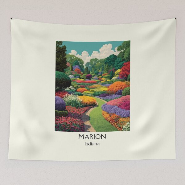 Item preview, Marion Indiana Flower Garden | Colorful Garden Poster designed and sold by TuncGK.