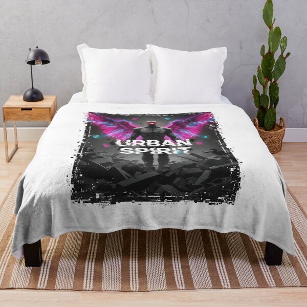 Item preview, Urban Spirit: Cyberpunk Angel with Neon Electric Wings designed and sold by DailyVibesMerch.