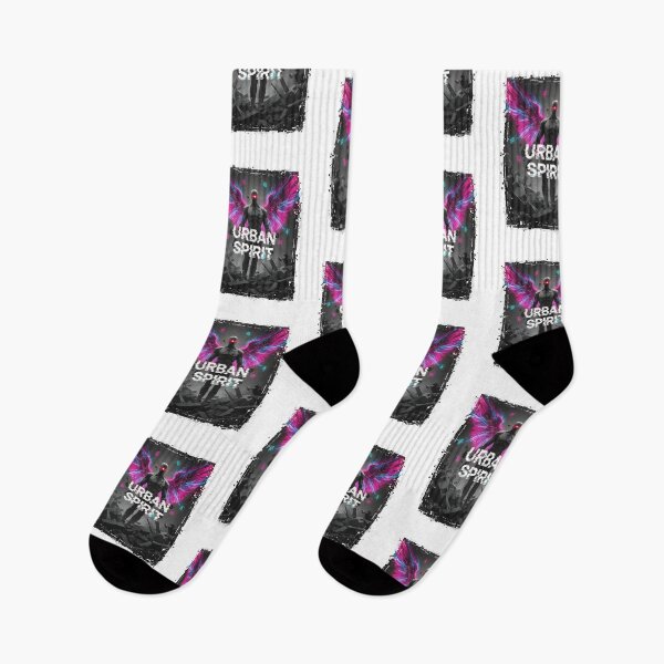 Item preview, Urban Spirit: Cyberpunk Angel with Neon Electric Wings designed and sold by DailyVibesMerch.