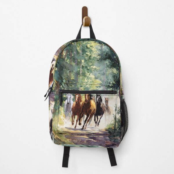 Item preview, A group of wild mustangs galloping through a sun-dappled forest Horses in Motion designed and sold by CDC40.