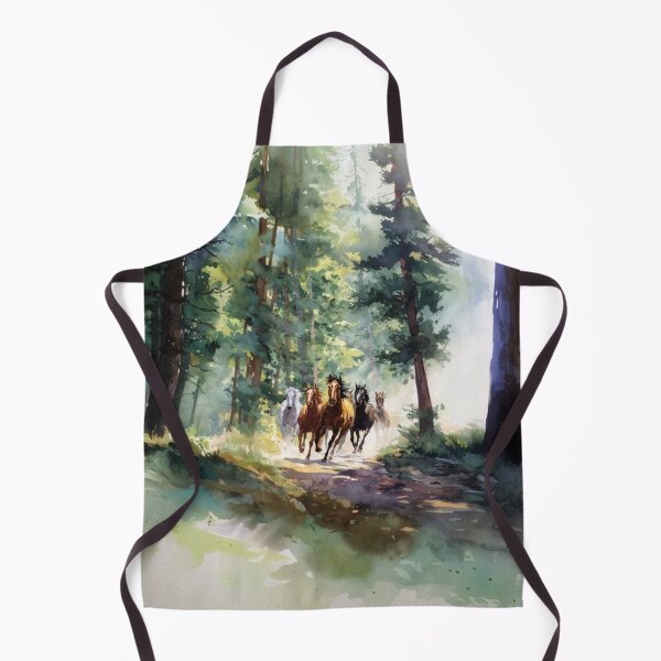 Item preview, A group of wild mustangs galloping through a sun-dappled forest Horses in Motion designed and sold by CDC40.