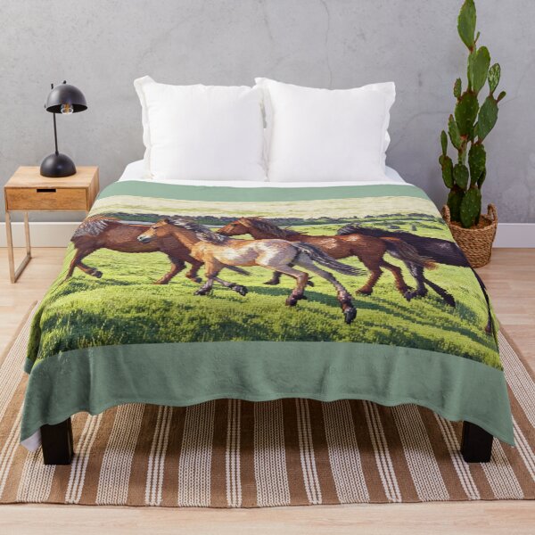 Item preview, Dartmoor Ponies at Gallop(AI+ photography) designed and sold by artsmeow.