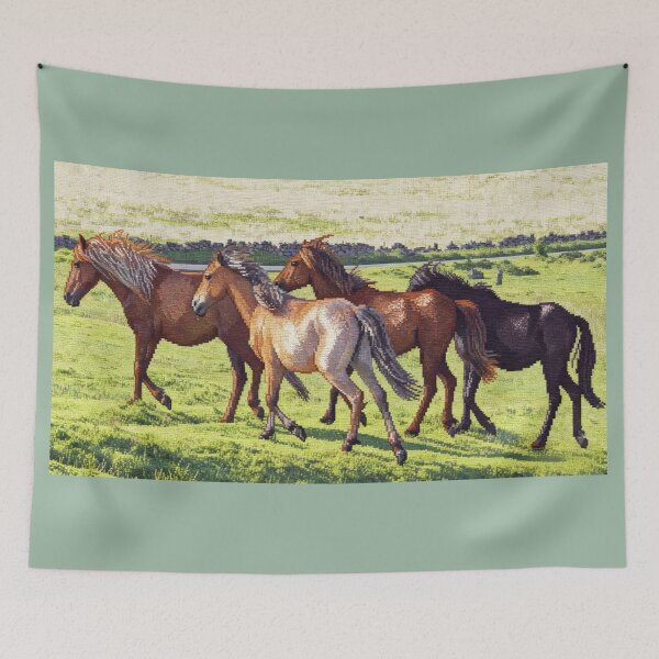 Item preview, Dartmoor Ponies at Gallop(AI+ photography) designed and sold by artsmeow.