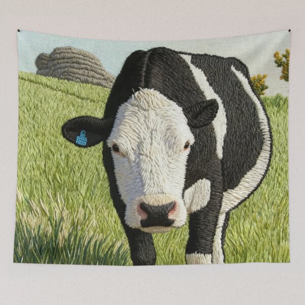 Item preview, cow on dartmoor(photography + AI) designed and sold by artsmeow.