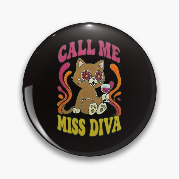 Item preview, Call Me Miss Diva | Funny Retro Cat with Wine Vintage Design designed and sold by WHDProduction45.