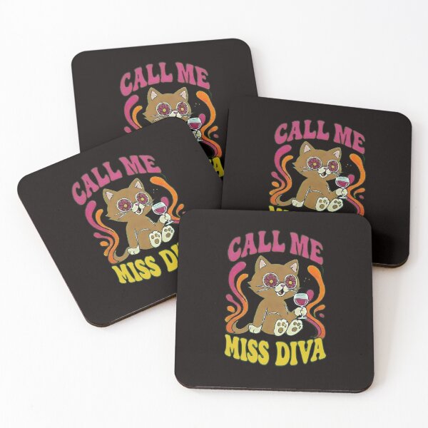 Item preview, Call Me Miss Diva | Funny Retro Cat with Wine Vintage Design designed and sold by WHDProduction45.