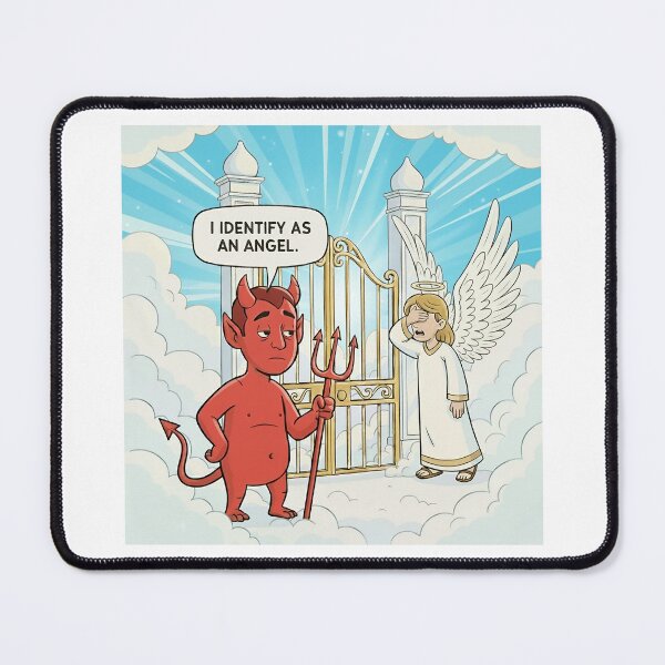 Item preview, I Identify as an Angel Devil Graphic designed and sold by AllPress Studio.
