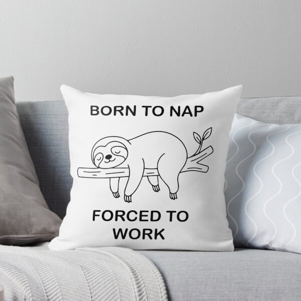 Item preview, Minimal Sloth Line Art – Born to Nap, Forced to Work – Chill Aesthetic Design designed and sold by YellowLion.