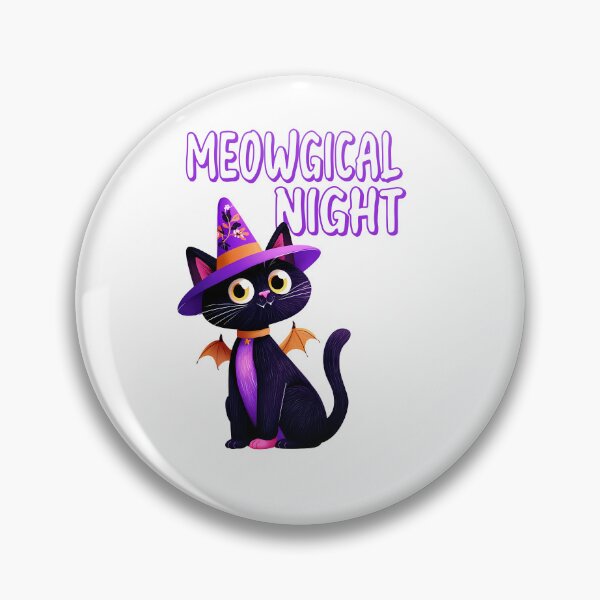 Item preview, Meowgical Night – Cute Black Cat Witch Halloween Design designed and sold by Cat Cave.